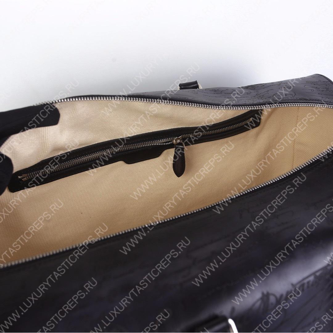 BERLUTI JOUR OFF MM SCRITTO LEATHER TRAVEL BAG BLACK JOUR_OFF_MM_NEO-V84
