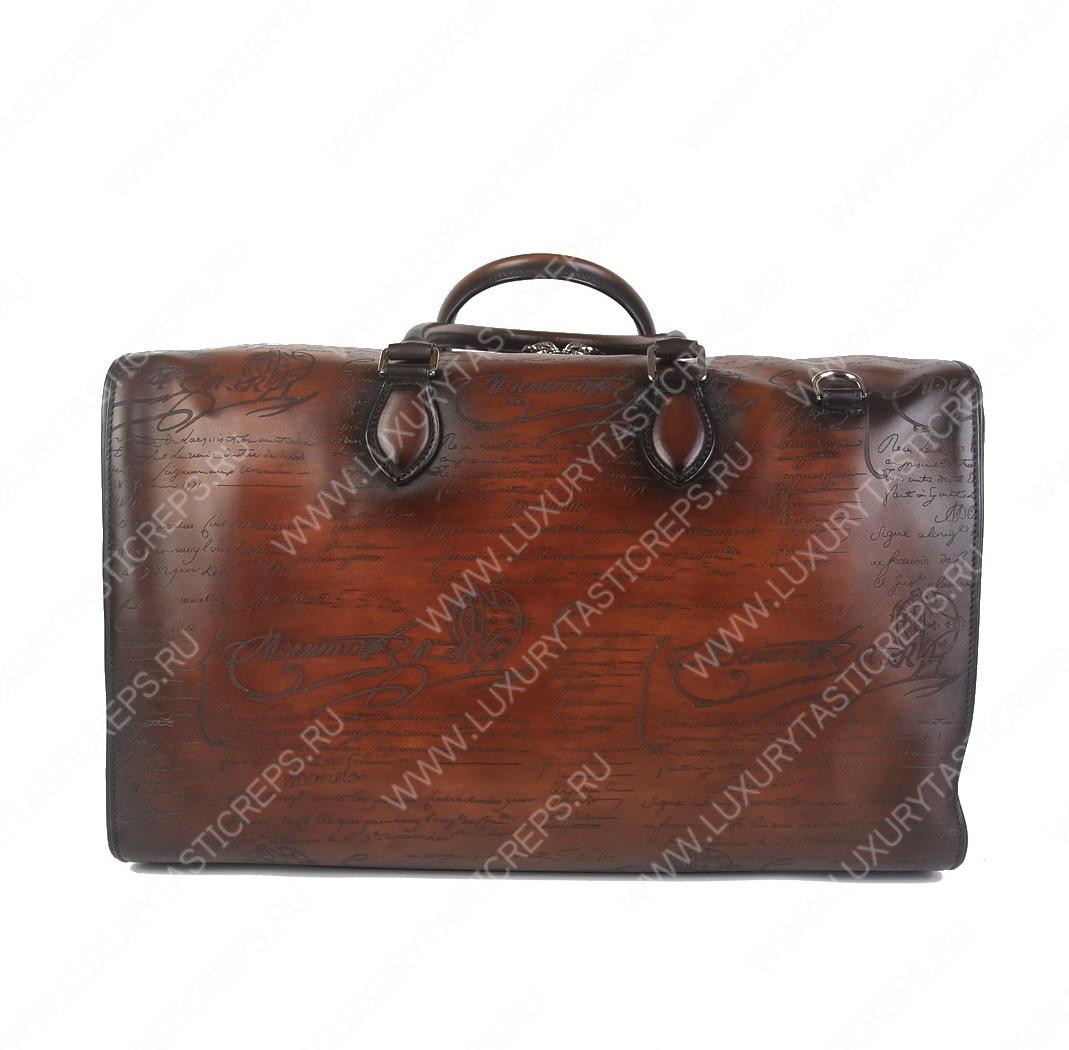 BERLUTI JOUR OFF MM SCRITTO LEATHER TRAVEL BAG TOBACCO BIS JOUR_OFF_MM_NEO-V84