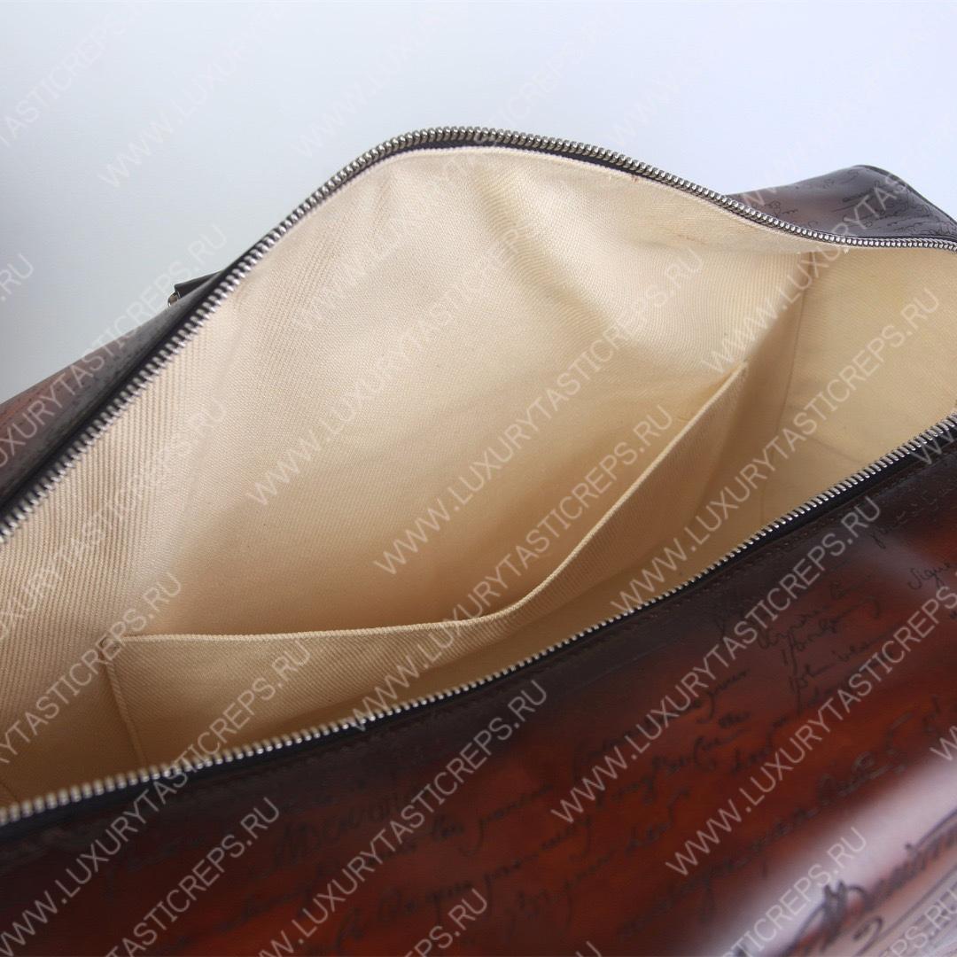 BERLUTI JOUR OFF MM SCRITTO LEATHER TRAVEL BAG TOBACCO BIS JOUR_OFF_MM_NEO-V84