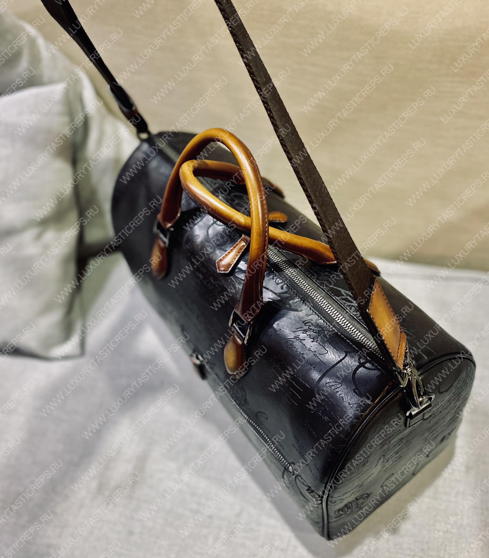 BERLUTI JOUR OFF SCRITTO TRAVEL BAG BROWN AND BLACK JOUR_OFF_MM_NEO-V2