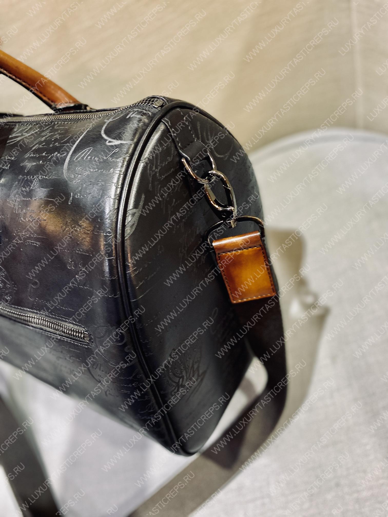 BERLUTI JOUR OFF SCRITTO TRAVEL BAG BROWN AND BLACK JOUR_OFF_MM_NEO-V2