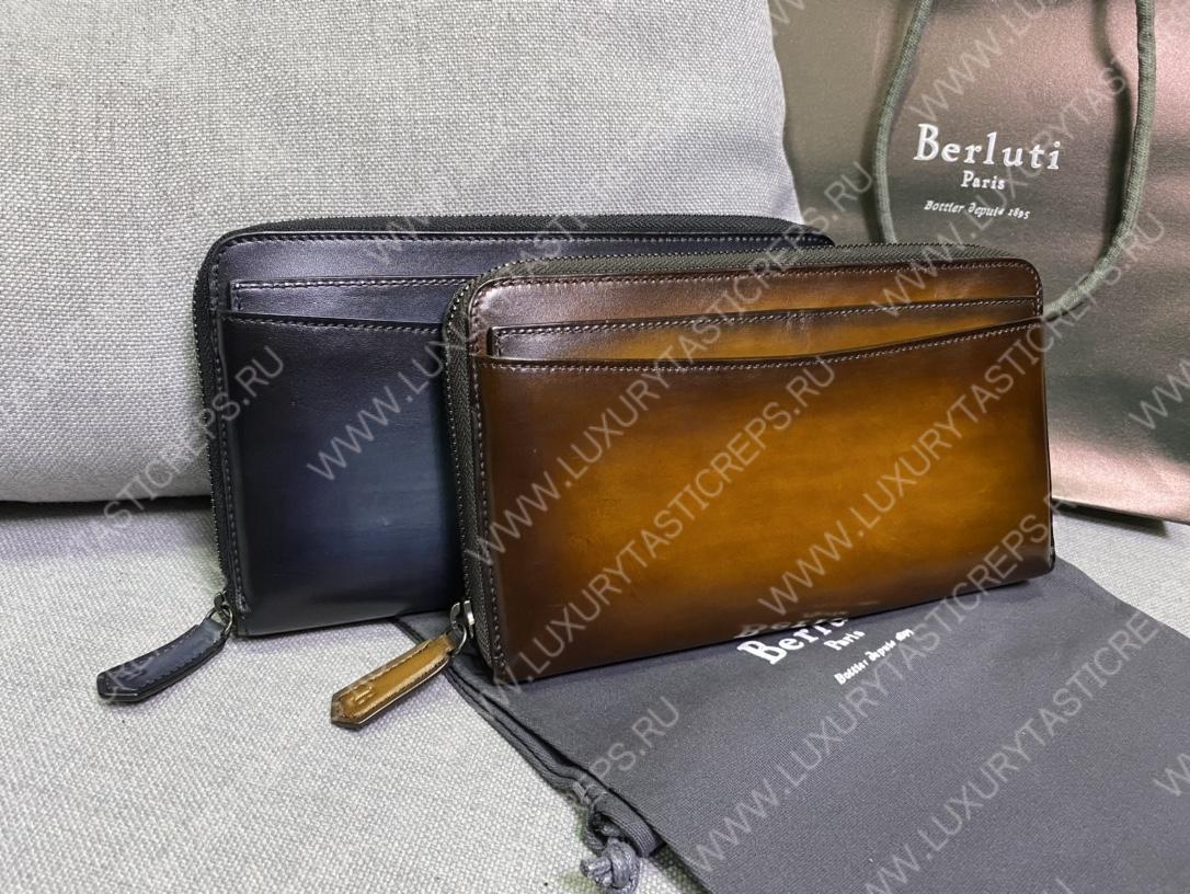 BERLUTI ITAUBA LEATHER LONG ZIPPED WALLET BLACK JOUR-V2