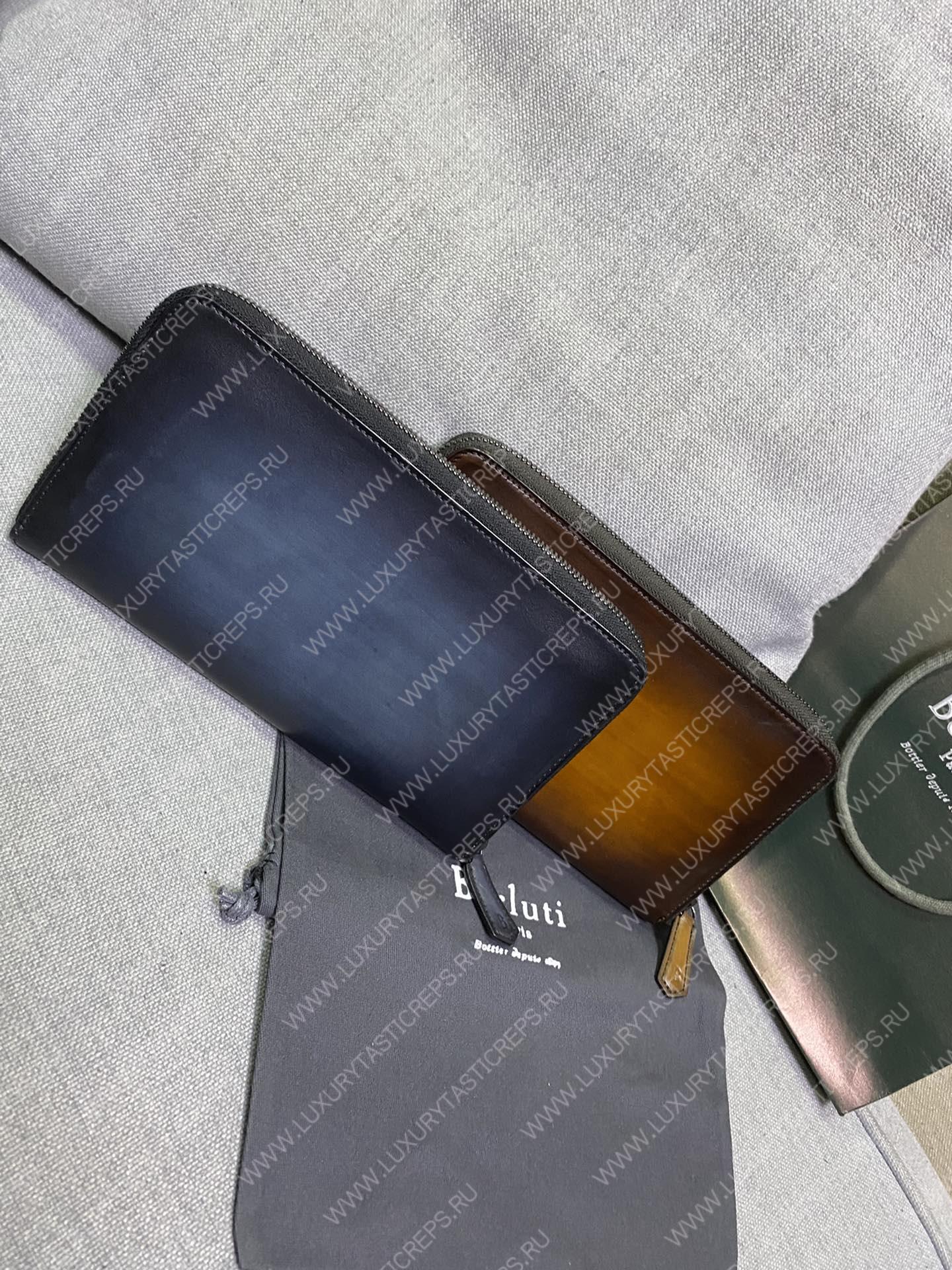 BERLUTI ITAUBA LEATHER LONG ZIPPED WALLET BLACK JOUR-V2