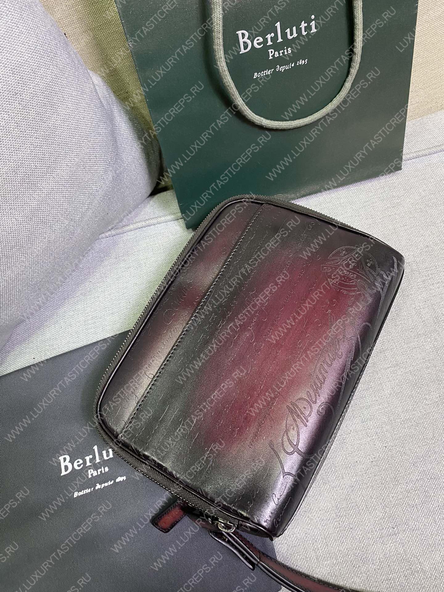 BERLUTI PETIT JOUR WALLET BURGUNDY 74001V2