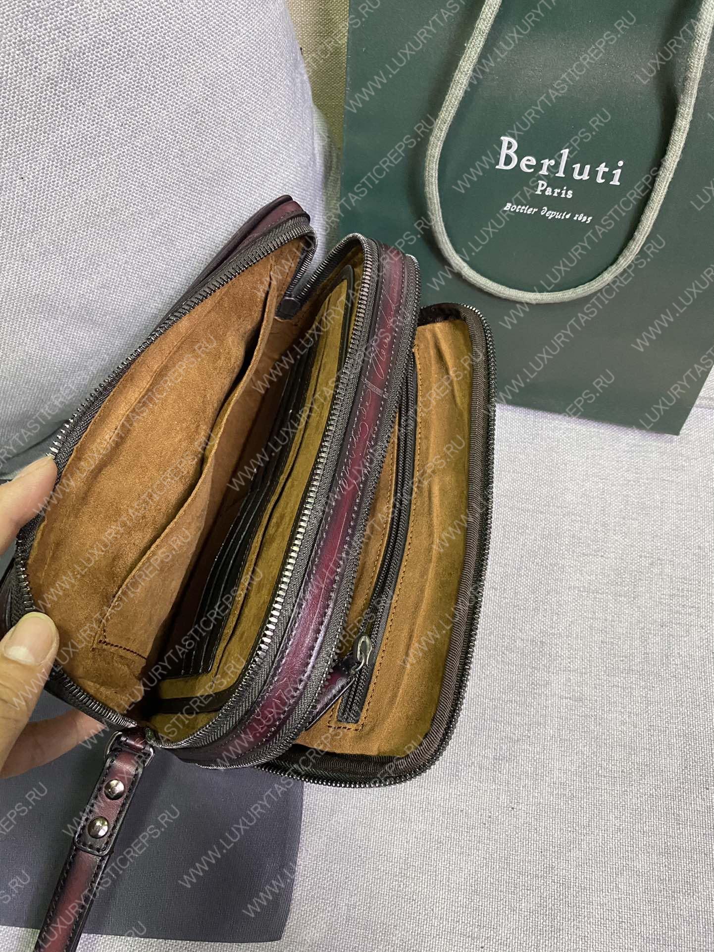 BERLUTI PETIT JOUR WALLET BURGUNDY 74001V2