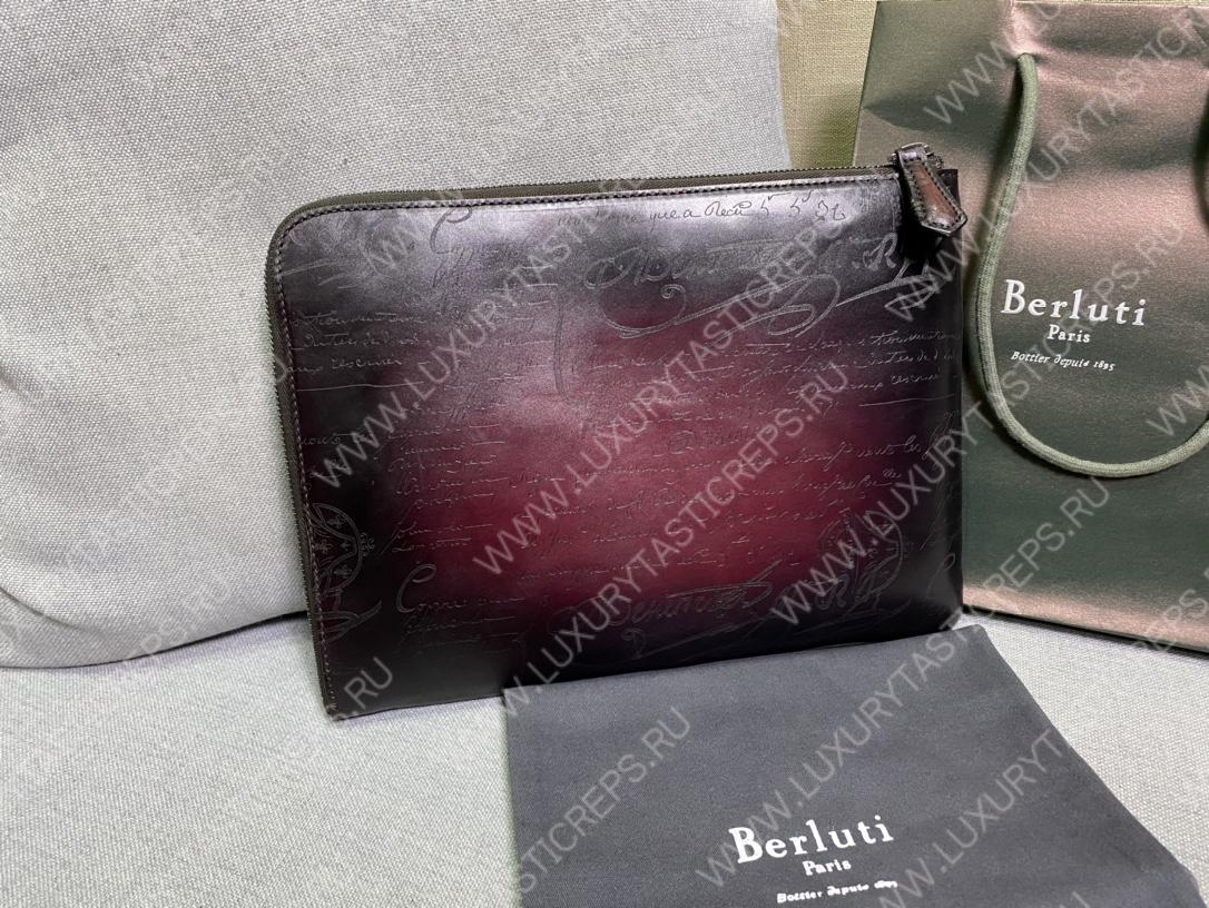 BERLUTI PETIT JOUR WALLET BURGUNDY 74001V2